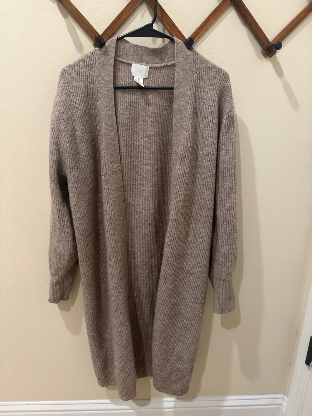 H&M Open-Front Longline Cardigan - Taupe 🥥